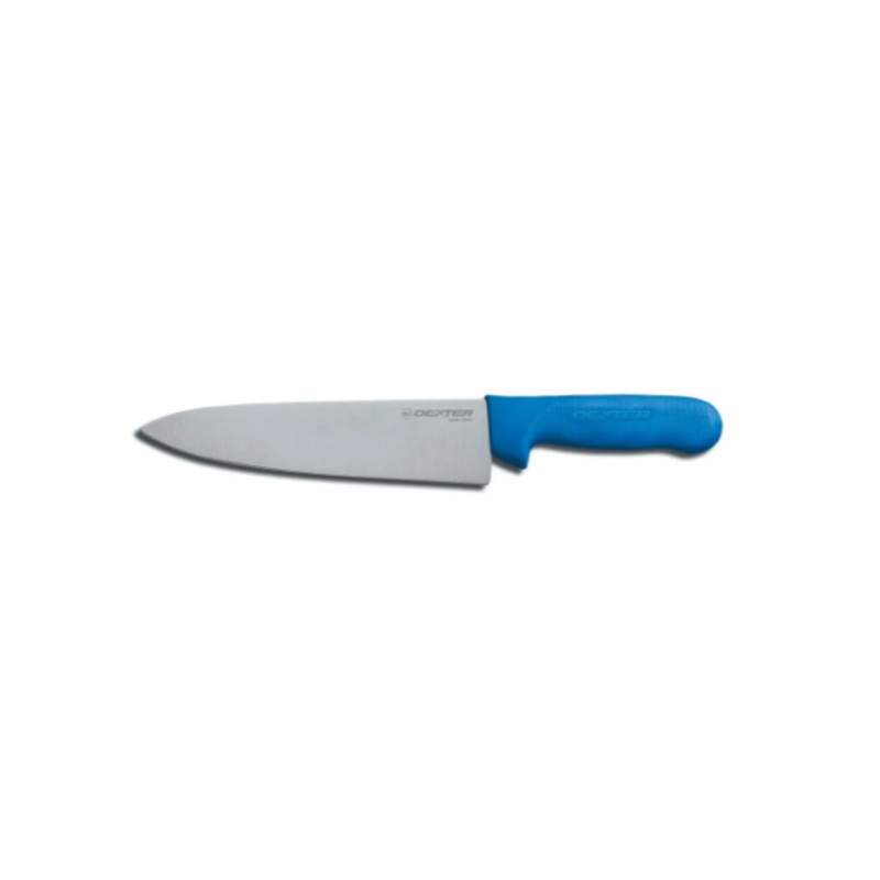 Dexter Russell S145-8C-PCP SANI-SAFE 8" Chef's Knife w/ Polypropylene Blue Handle, Carbon Steel - 6ea/Case