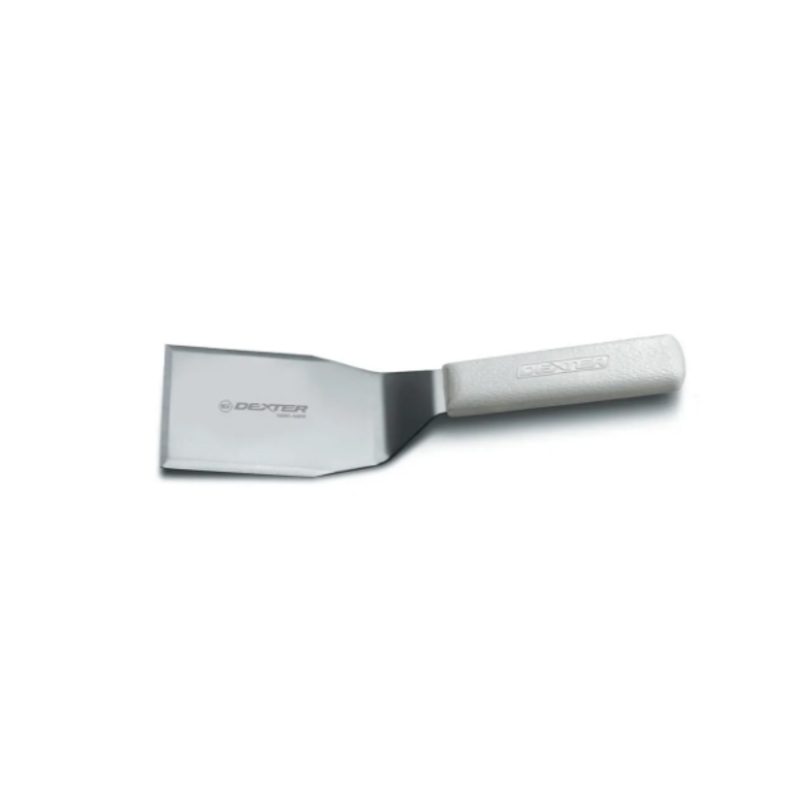 Dexter Russell S285-3PCP SANI-SAFE 4"x3" Hamburger Turner w/ Polypropylene White Handle, Stainless Steel - 6ea/Case