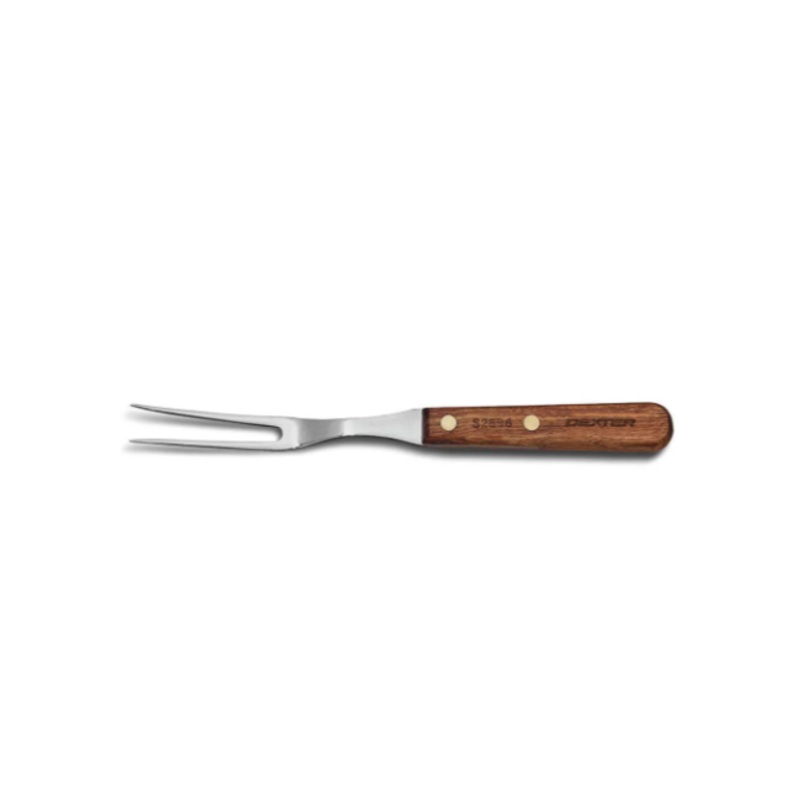 Dexter Russell S2896PCP 5 1/2" Carver Fork w/ Rosewood Handle, Carbon Steel - 6ea/Case
