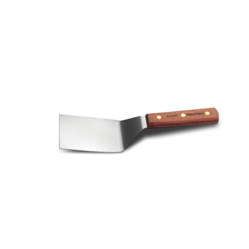 Dexter Russell S8694 4"x3" Hamburger Turner w/ Rosewood Handle, Stainless - 6ea/Case