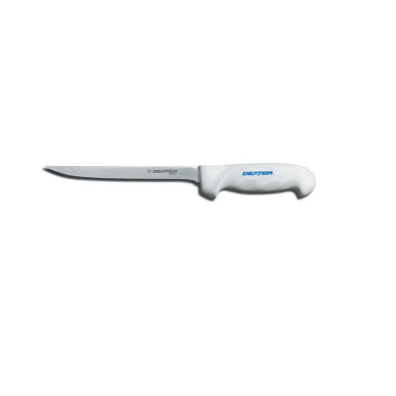 Dexter Russell SG133-7PCP 7" Fillet Knife w/ Soft White Rubber Handle, Carbon Steel - 6ea/Case