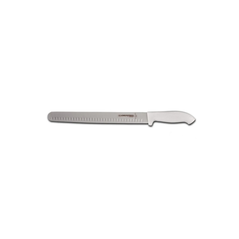 Dexter Russell SG140-14WGE-PCP 14" Slicer w/ Soft White Rubber Handle, Carbon Steel - 6ea/Case