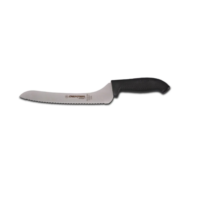 Dexter Russell SG163-9SCB-PCP 9" Sandwich Knife w/ Soft Black Rubber Handle, Carbon Steel - 6ea/Case