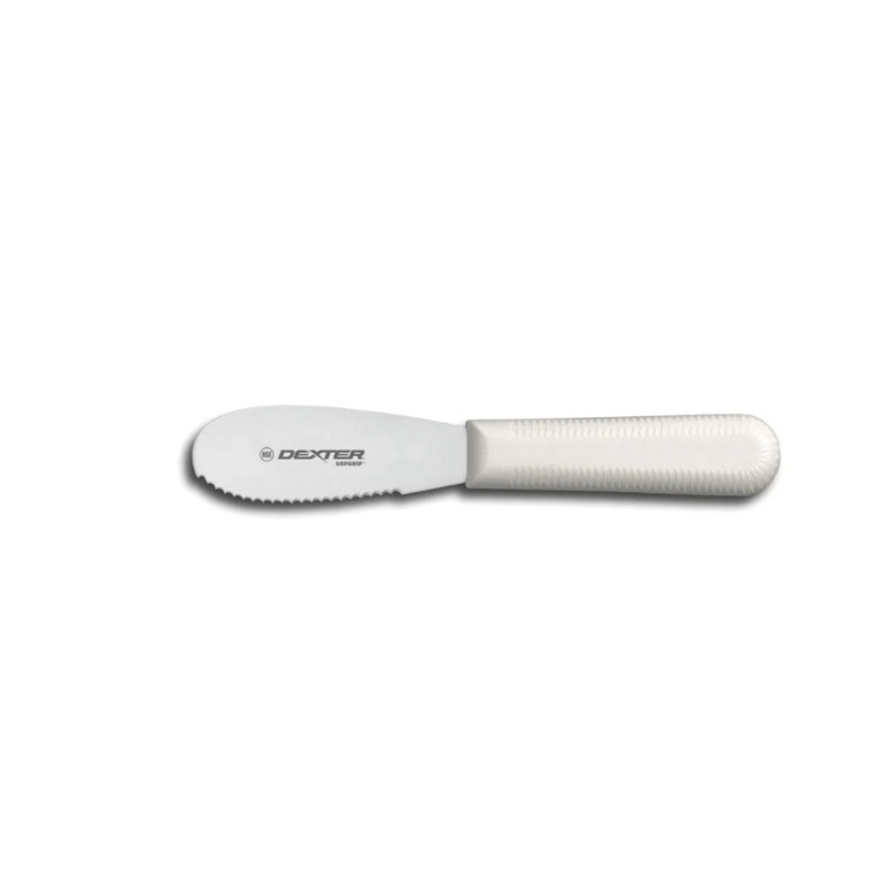 Dexter Russell SG173SC-PCP 3 1/4" Sandwich Spreader w/ Soft White Rubber Handle, Carbon Steel - 12ea/Case