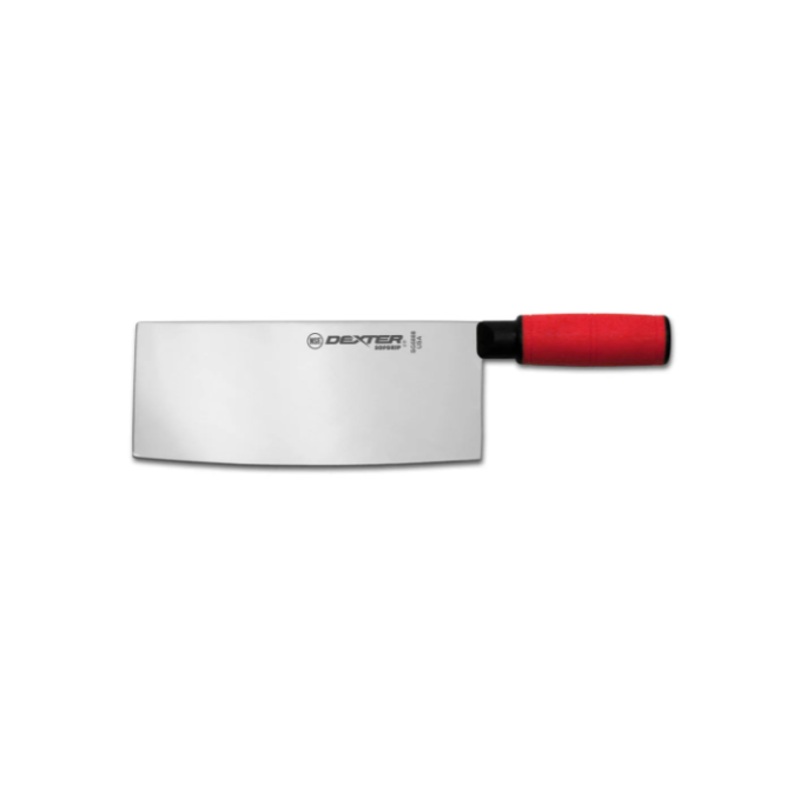 Dexter Russell SG5888R-PCP 8" Chinese Chef's/Cook's Knife w/ Red Rubber Handle, High Carbon Steel