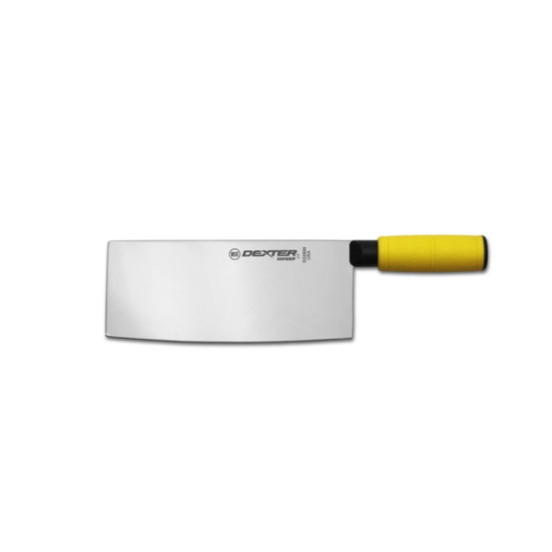 Dexter Russell SG5888Y-PCP 8" Chinese Chef's/Cook's Knife w/ Yellow Rubber Handle, High Carbon Steel