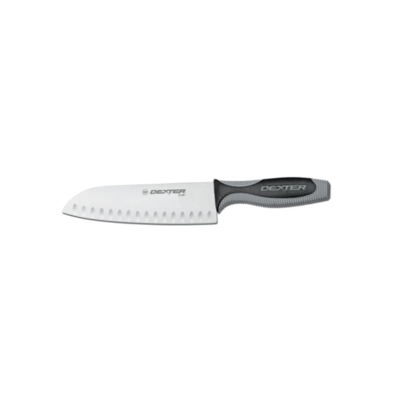 Dexter Russell V144-9GE-PCP 9" Santoku Chef's Knife w/ Soft Rubber Handle, Carbon Steel - 6ea/Case