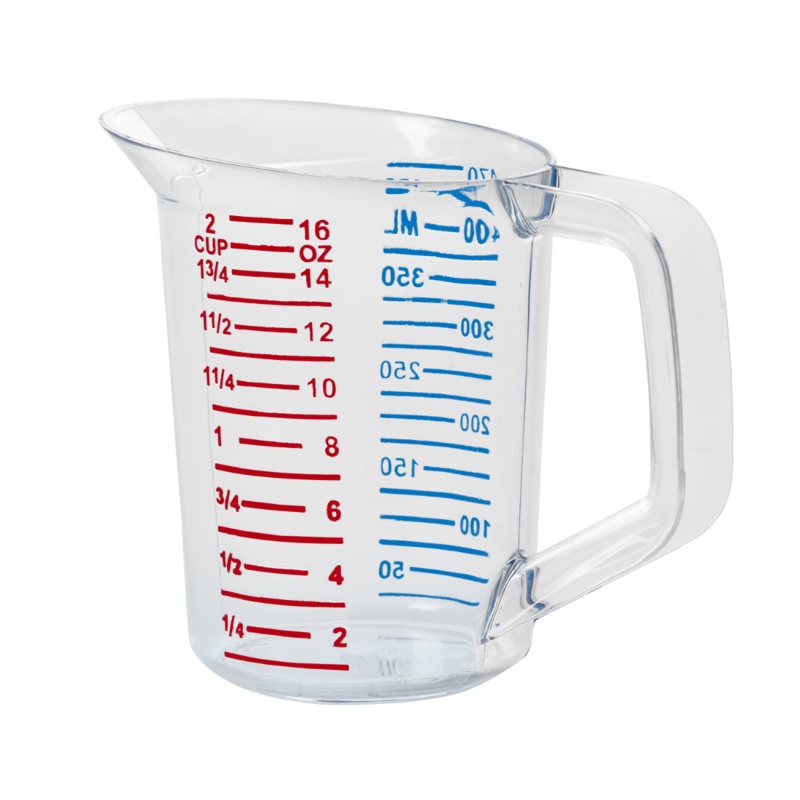 Rubbermaid FG321500CLR Bouncer Polycarbonate Plastic Measuring Cup - 1 Pint - Clear