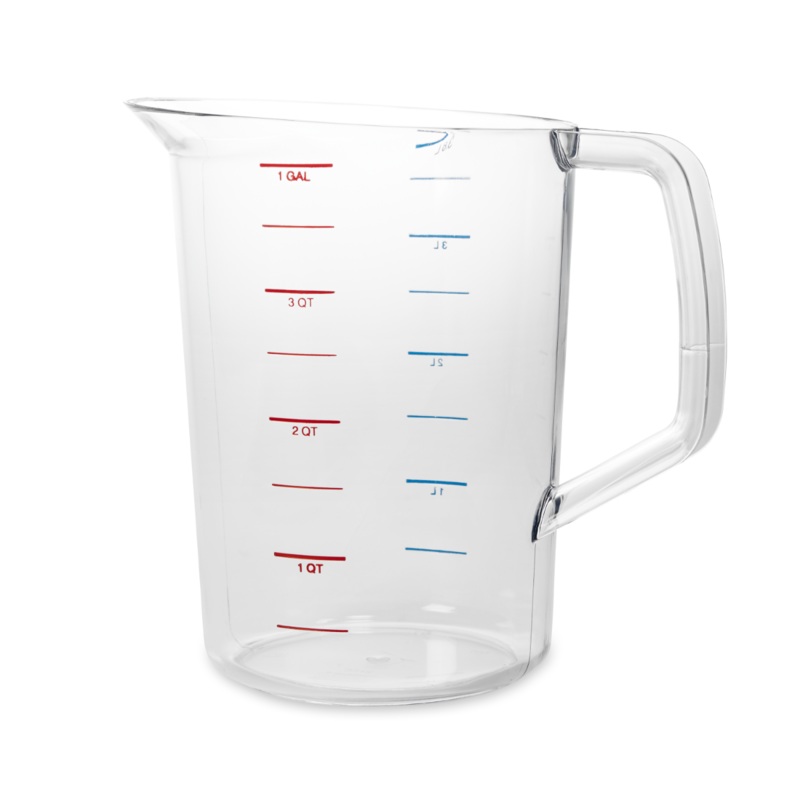 Rubbermaid FG321800CLR Bouncer Polycarbonate Plastic Measuring Cup - 4 Qt. - Clear