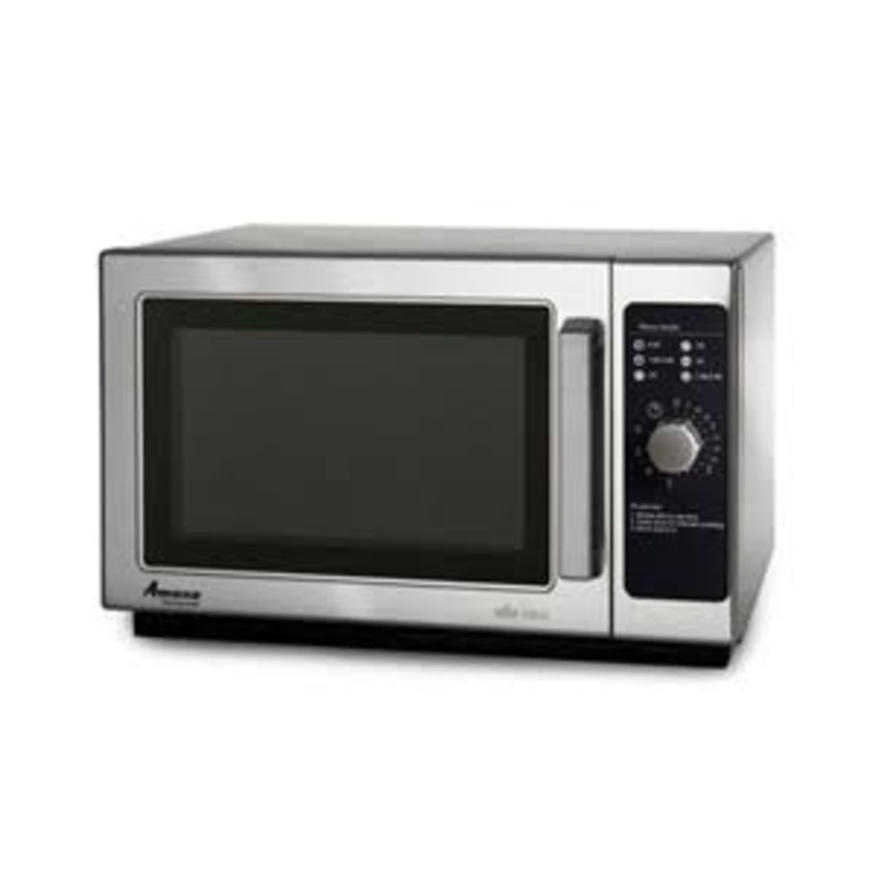 Amana RCS10DSE Stainless Steel Medium-Volume Stackable Countertop Commercial Microwave with Dial Control - 120V, 1000W