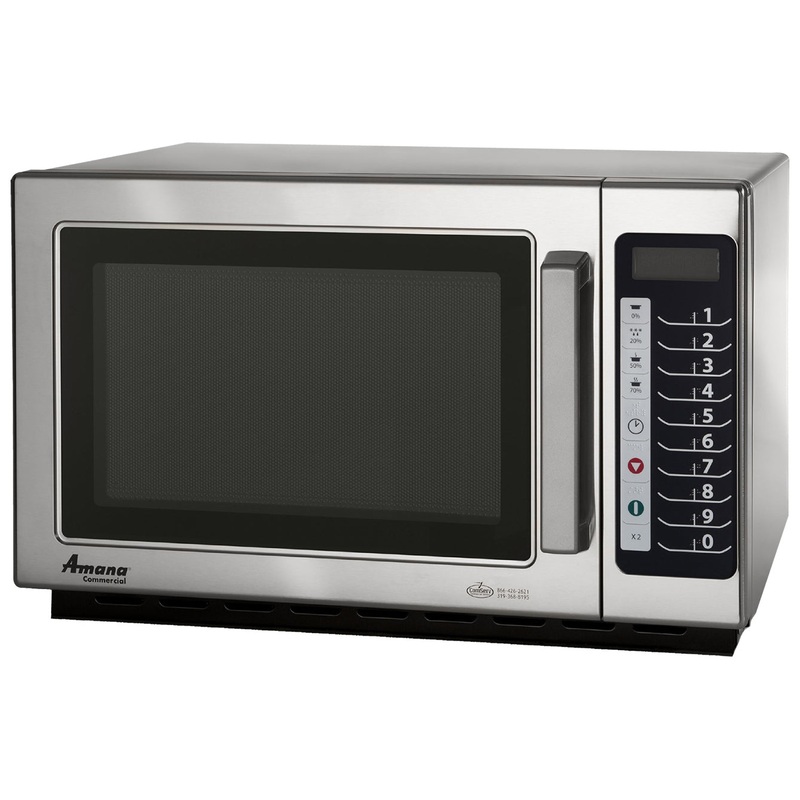 Amana RCS10TS Stainless Steel Medium-Volume Stackable Countertop Commercial Microwave with Touchpad Controls - 120V, 1000W