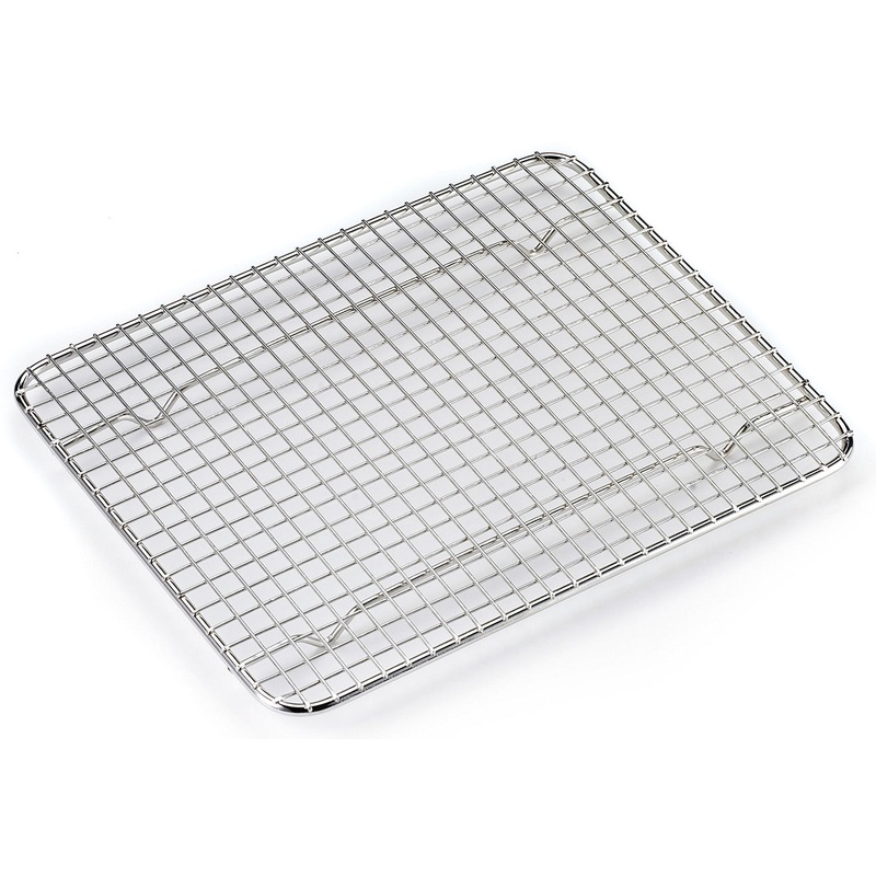 Browne 575537 Nickel-Plated Steel Wire Footed Pan Grate 8" x 10" - fits 1/2 Size Steam Table Pan
