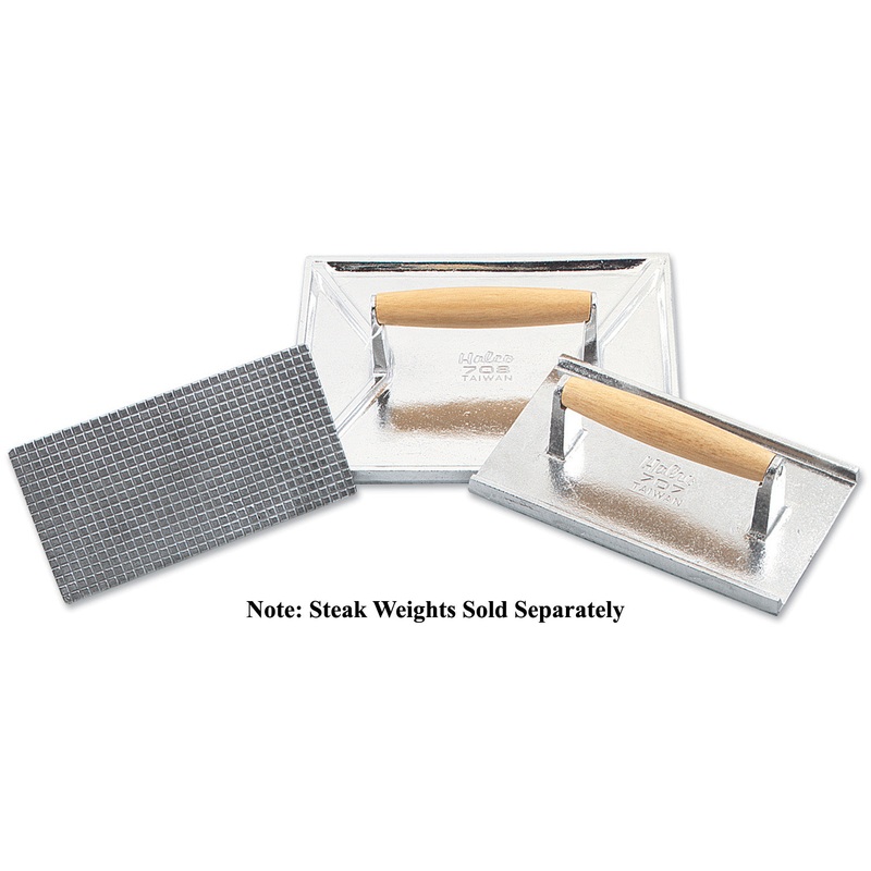 Browne 708 Aluminum Steak Weight with Wooden Handle 11" x 9"