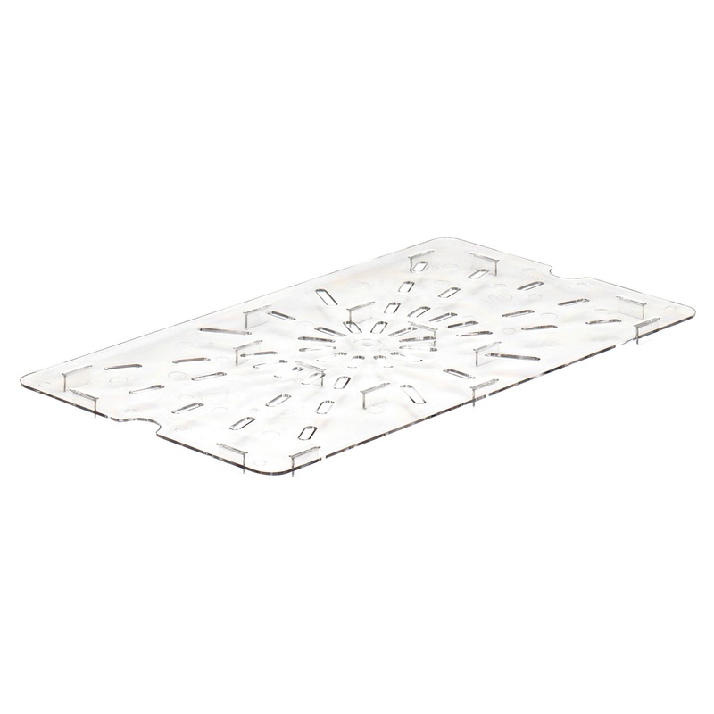 Cambro 10CWD135 Camwear Polycarbonate Food Pan Drain Tray - Full Size - Clear
