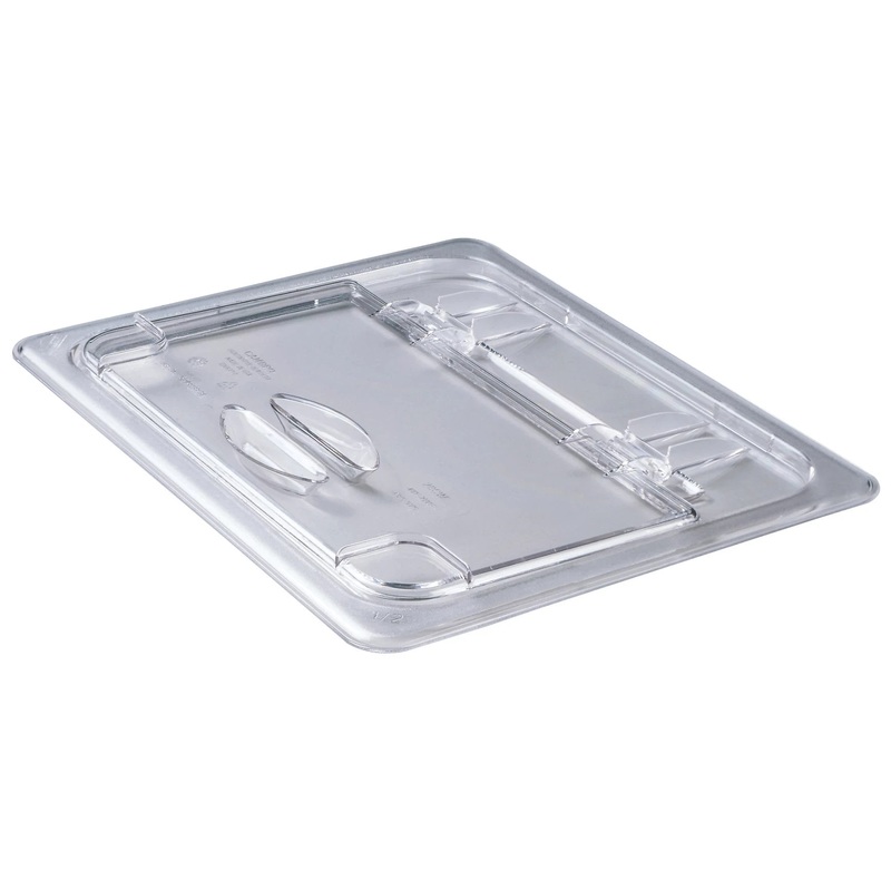 Cambro 20CWL135 Camwear FlipLid Polycarbonate Food Pan Cover - 1/2 Size - Clear