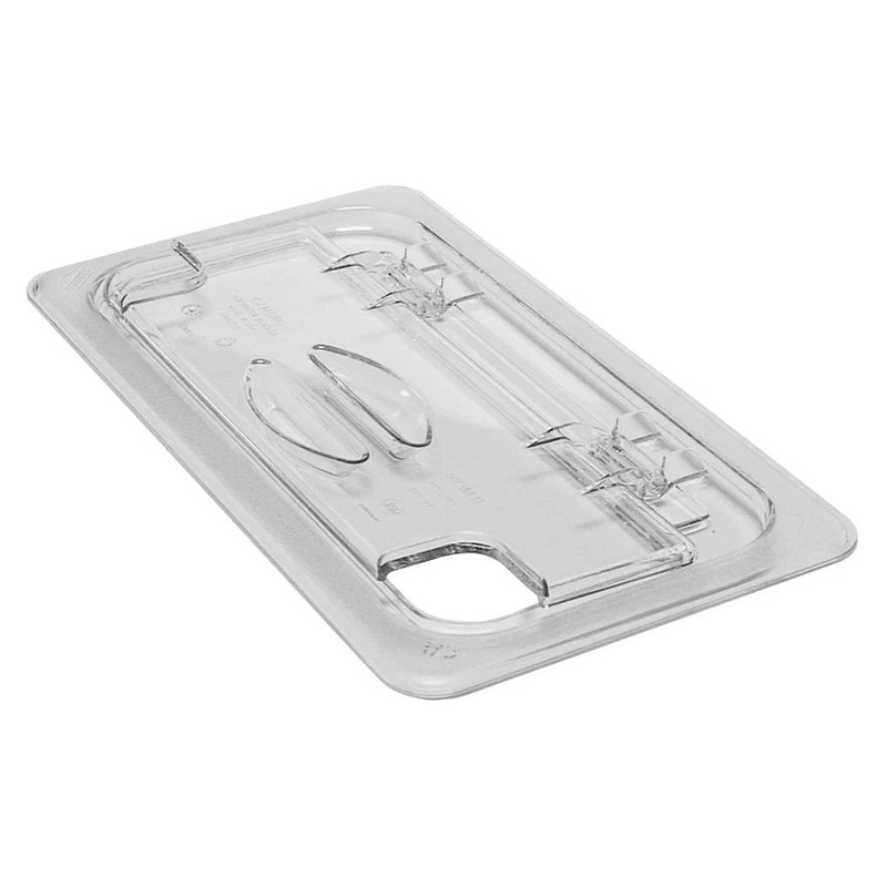 Cambro 30CWLN135 Camwear FlipLid Polycarbonate Food Pan Cover with Spoon Notch - 1/3 Size - Clear