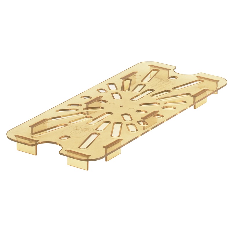 Cambro 30HPD150 H-Pan High Heat Food Pan Drain Tray - 1/3 Size - Amber