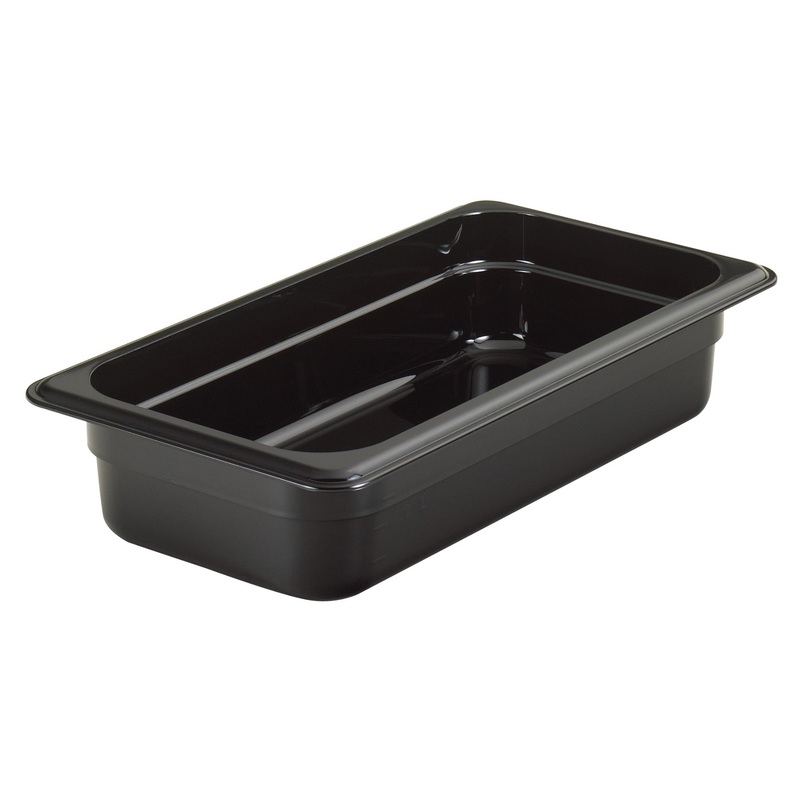 Cambro 32HP110 H-Pan High Heat Plastic Food Pan 2-1/2" Deep - 1/3 Size - Black