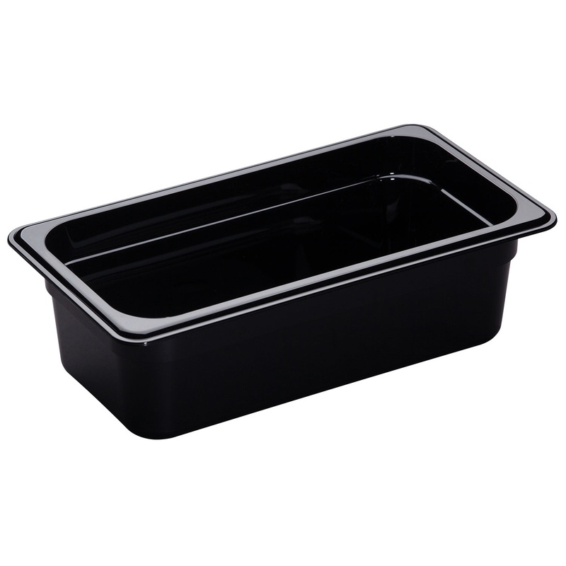 Cambro 34HP110 H-Pan High Heat Hot Food Pan 4" Deep - 1/3 Size - Black