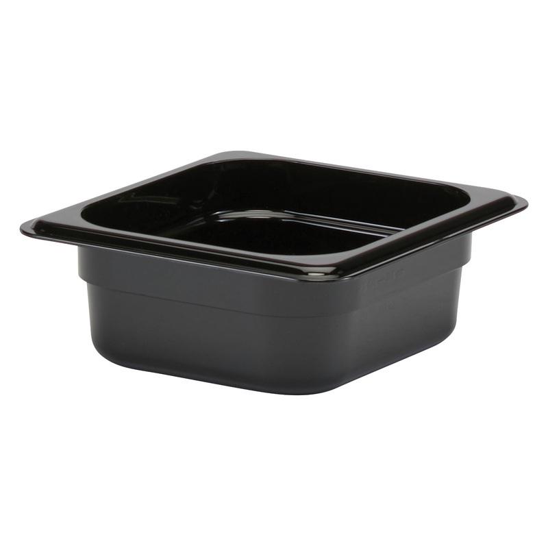 Cambro 62CW110 Camwear Polycarbonate Food Pan 2-1/2" Deep - 1/6 Size - Black