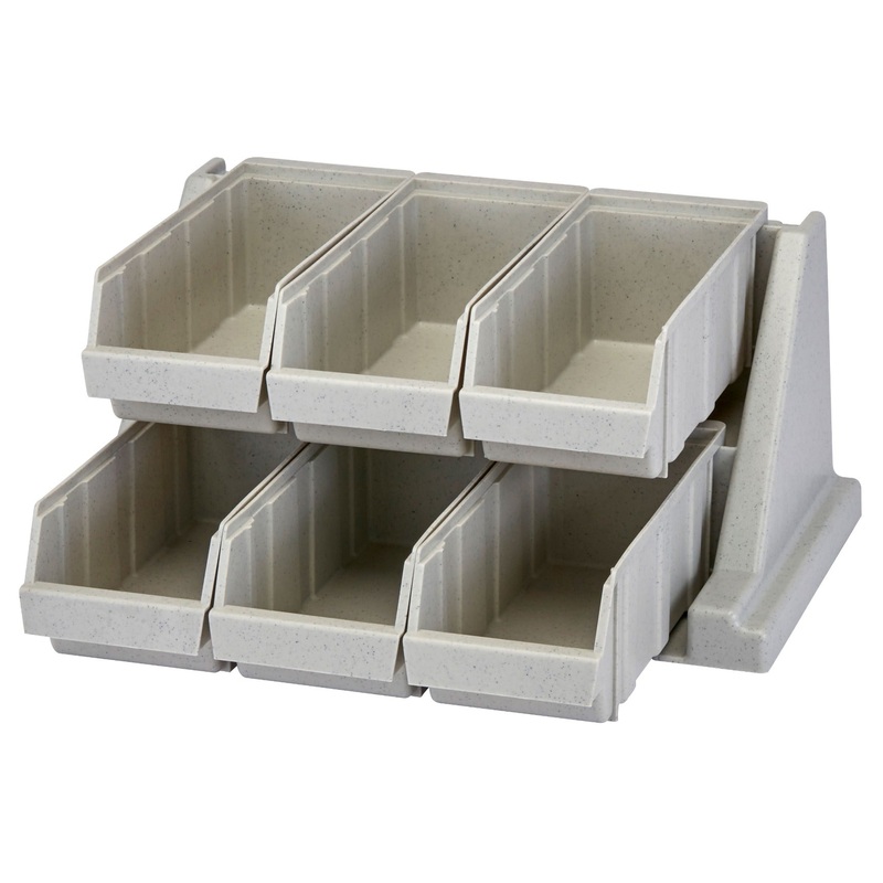 Cambro 6RS6480 Versa Condiment Organizer Rack with 6 Bins - Speckled Gray
