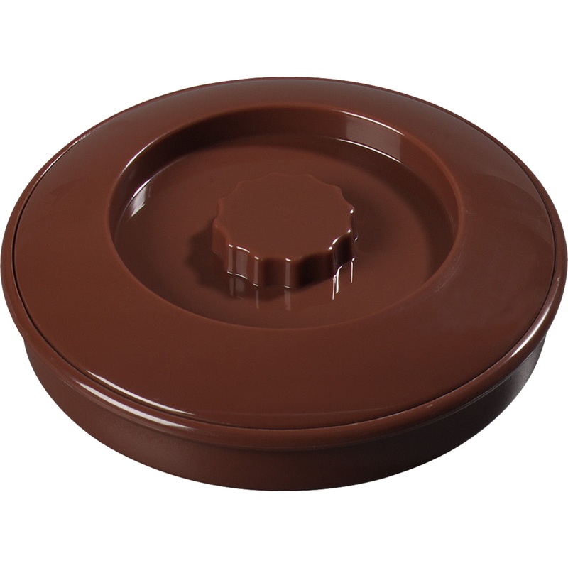 Carlisle 047528 Polycarbonate Stackable Interlocking Tortilla Server with Lid 7-1/2" - Brown