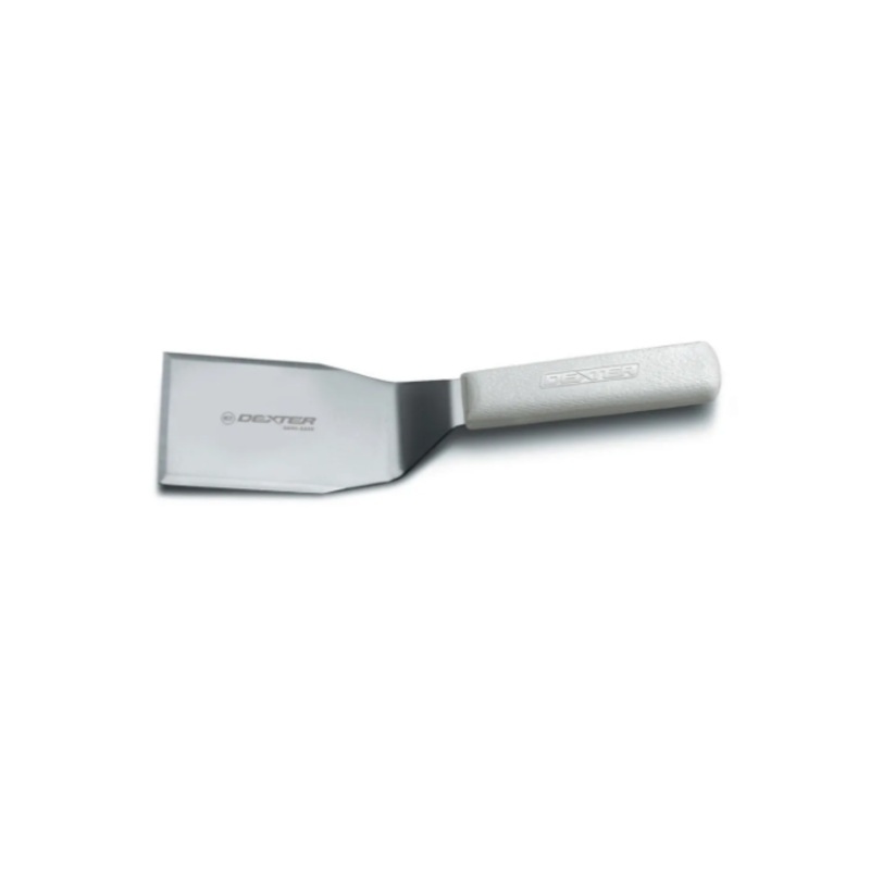 Dexter Russell S285-4 SANI-SAFE 5"x4" Hamburger Turner w/ Polypropylene White Handle, Stainless Steel - 6ea/Case