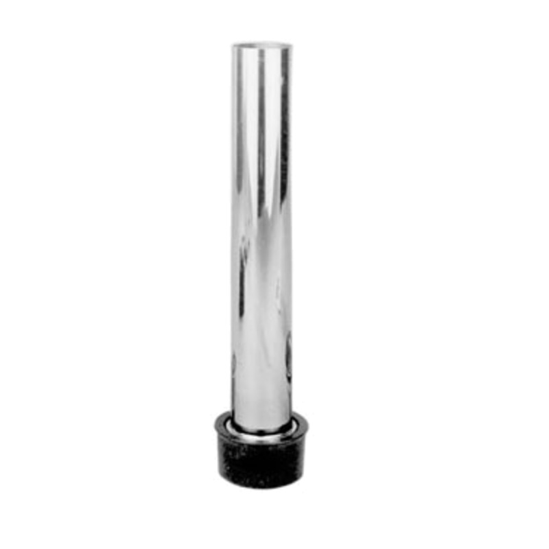 FMP 102-1072 Metal Overflow Tube w/ Rubber Seat for 1-3/4" Drains - 12"