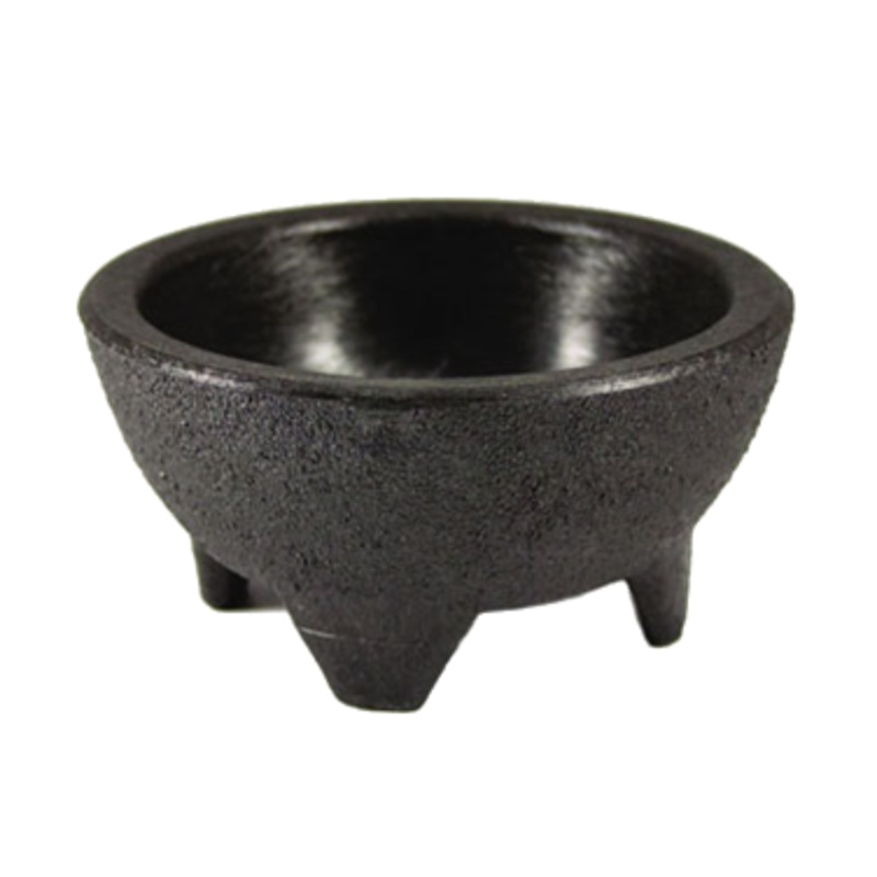 HS Inc. NHS1006-CH Plastic Mediano Molcajete Bowl / Salsa Dish 8 oz. - Charcoal