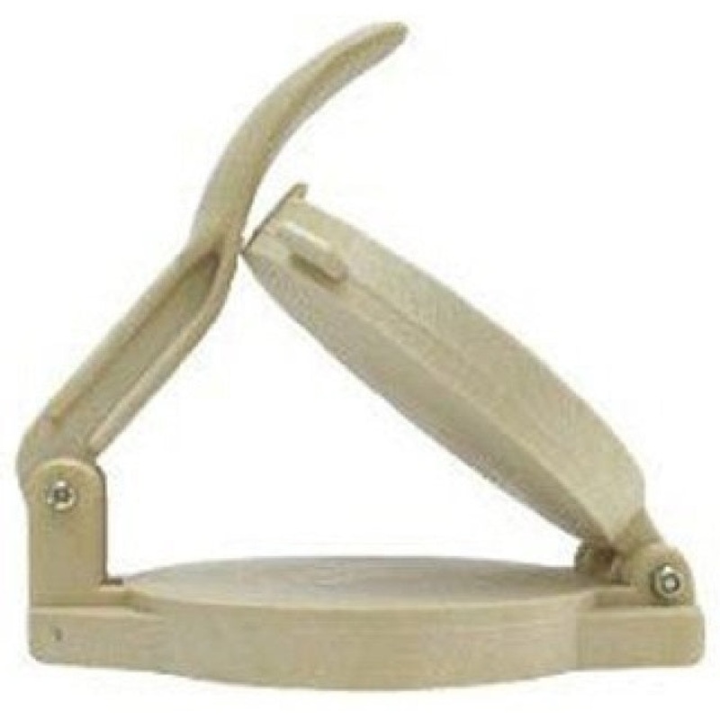 Jayhawk TPP65 Plastic Manual Tortilla Press 6-1/2" Dia. - Beige