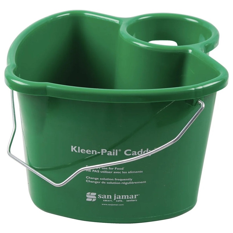 San Jamar KP550GN Kleen-Pail Green Plastic Caddy Pail 4 qt.