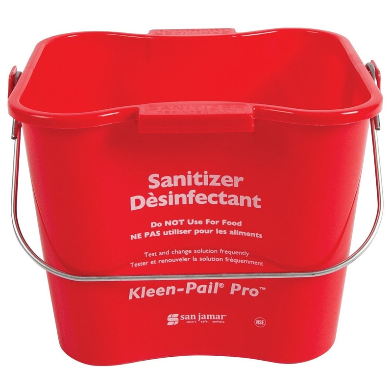 San Jamar KPP97RD Kleen-Pail Pro Red Plastic Sanitizing Pail 3 qt.