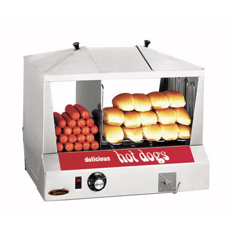 Star 35SSC Hot Dog Steamer & Bun Warmer 18" - Holds 130 Dogs & 30-40 Buns - 120v
