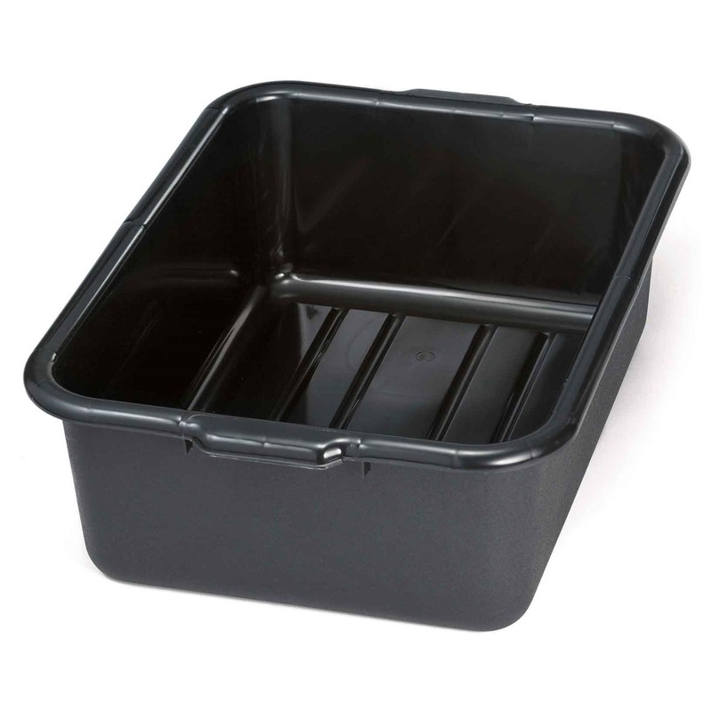 TableCraft 1537E Recycled High Density Polyethylene Bus Tub / Tote Box 21-1/2" x 15-3/4" x 7" - Black - 12/Case