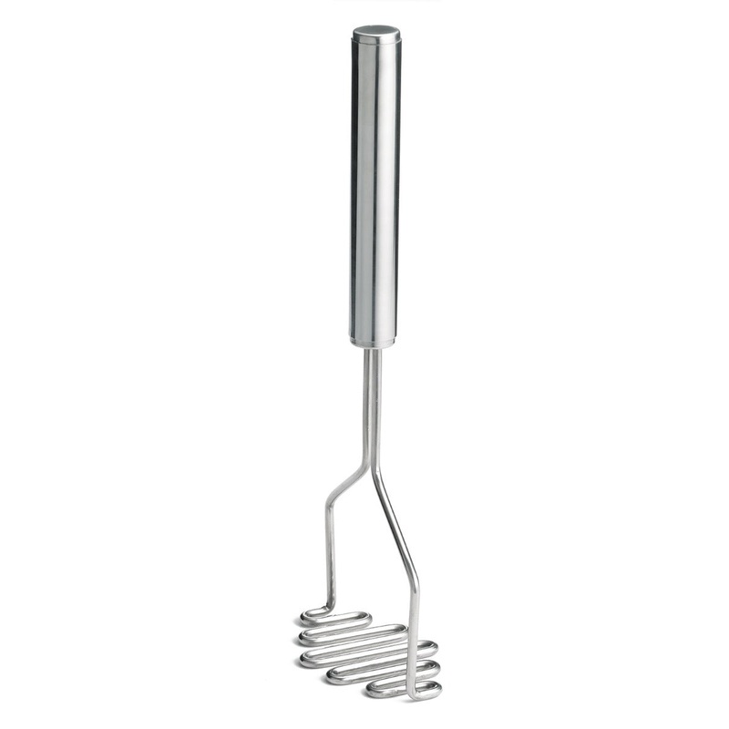 TableCraft 7412 Stainless Steel Potato Masher with 4-1/2" Diamond Face and Stainless Steel Handle 24"OAL - 12/Case