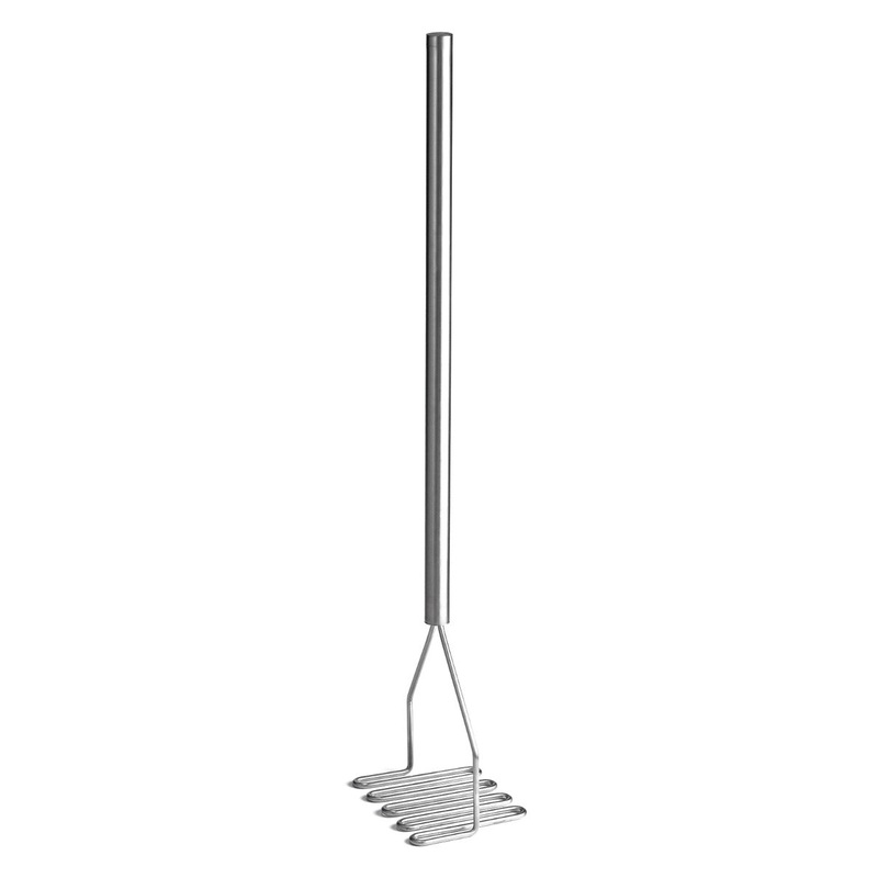 TableCraft 7412 Stainless Steel Potato Masher with 5-1/4" Square Face and Stainless Steel Handle 32"OAL - 5/Case