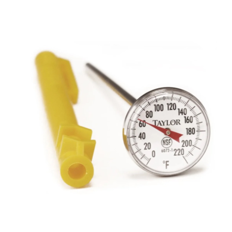 Taylor 3621N 1" Dial Type Instant Read Thermometer w/ 5" Stem, 0 to 220 Degrees F - 6ea/Case
