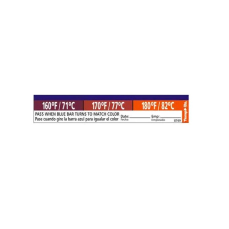 Taylor 8769 Adhesive Dishwasher Temperature Labels, 160, 170 & 180 F Degrees - 12ea/Case