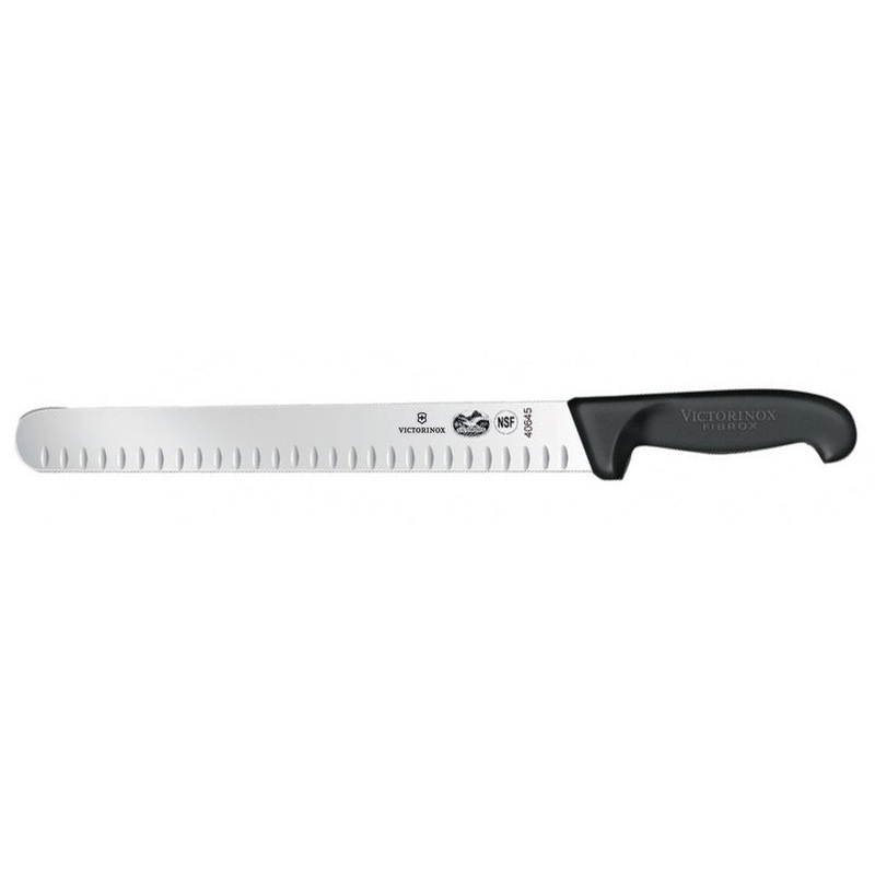 Victorinox 5.4723.30-X5 Granton Edge Slicer Knife with Black Fibrox Handle 12"