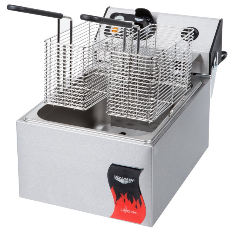 Vollrath 40705 Cayenne Standard-Duty Countertop Deep Electric Fryer 10 lb.  - 120v