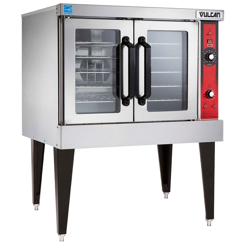 Vulcan VC4GD-NG Single-Deck Full Size Natural Gas Convection Oven with Solid State Controls and Legs 40" - 50,000 BTU