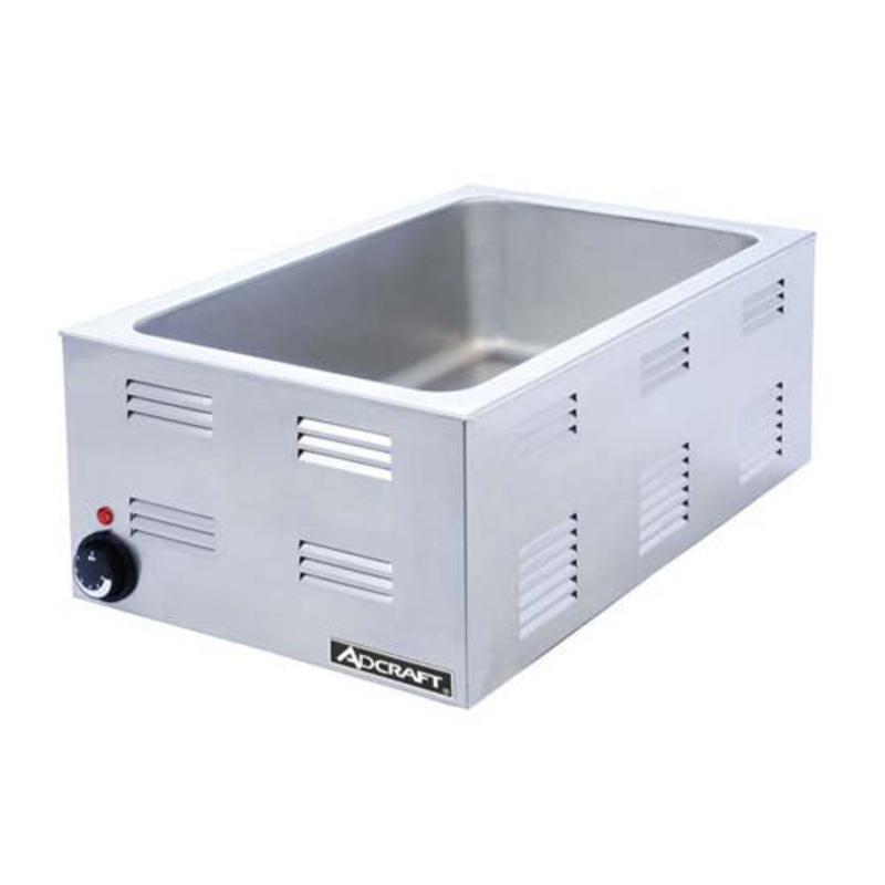Adcraft FW-1200W Countertop Electric Food Warmer Base Only 14-1/2"W x 22-1/4"D x 9-1/4"H - Holds (1) Full Size Pan 4"Deep - 120v