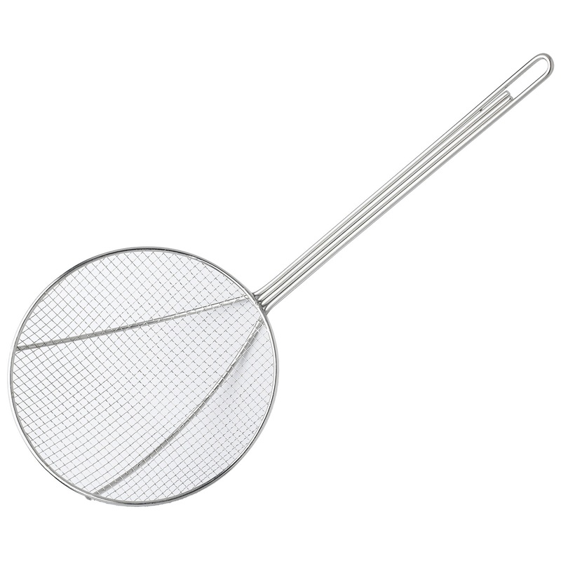 Browne 1307T Nickel-Plated Square Mesh Round Skimmer with 7" dia. Blade and 14" Loop Handle