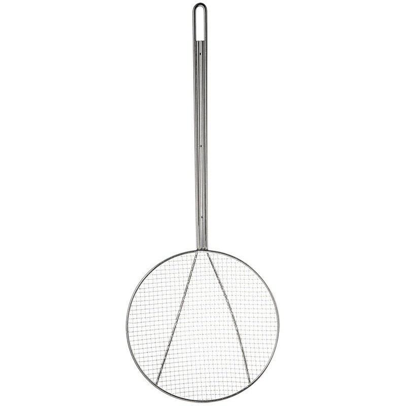Browne 1309T Nickel-Plated Square Mesh Round Skimmer with 9" dia. Blade and 14" Loop Handle