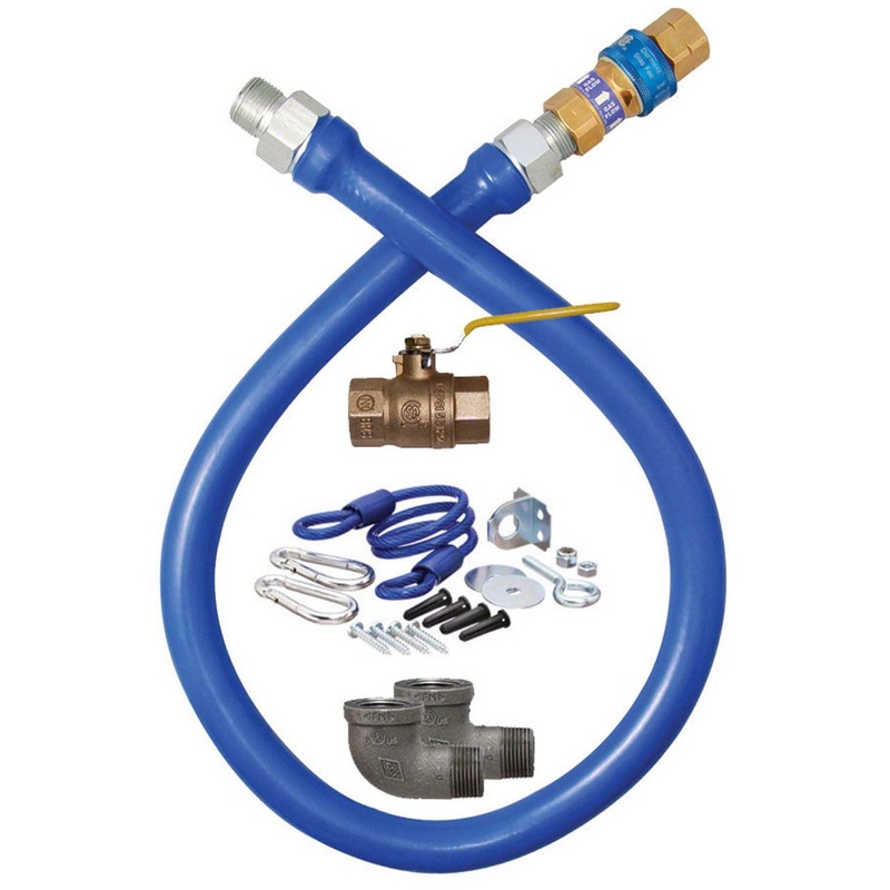 Dormont 16125KIT48 Blue Hose Moveable 48" Gas Connector Kit with 1-1/4" Male/Male Couplings