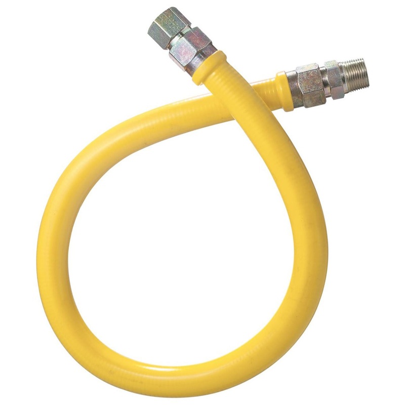 Dormont 1675NPFS48 Yellow Stationary 48" Gas Connector Hose with 3/4" Female/Male Couplings