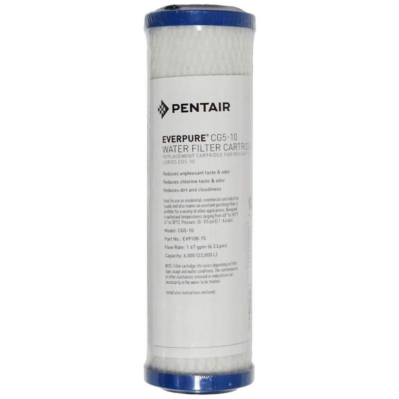 Everpure EV9108-15 CG5-10 Drop-In Replacement Water Filter Cartridge - 5 Micron - 1.67 GPM - fits 10" Bowl Style