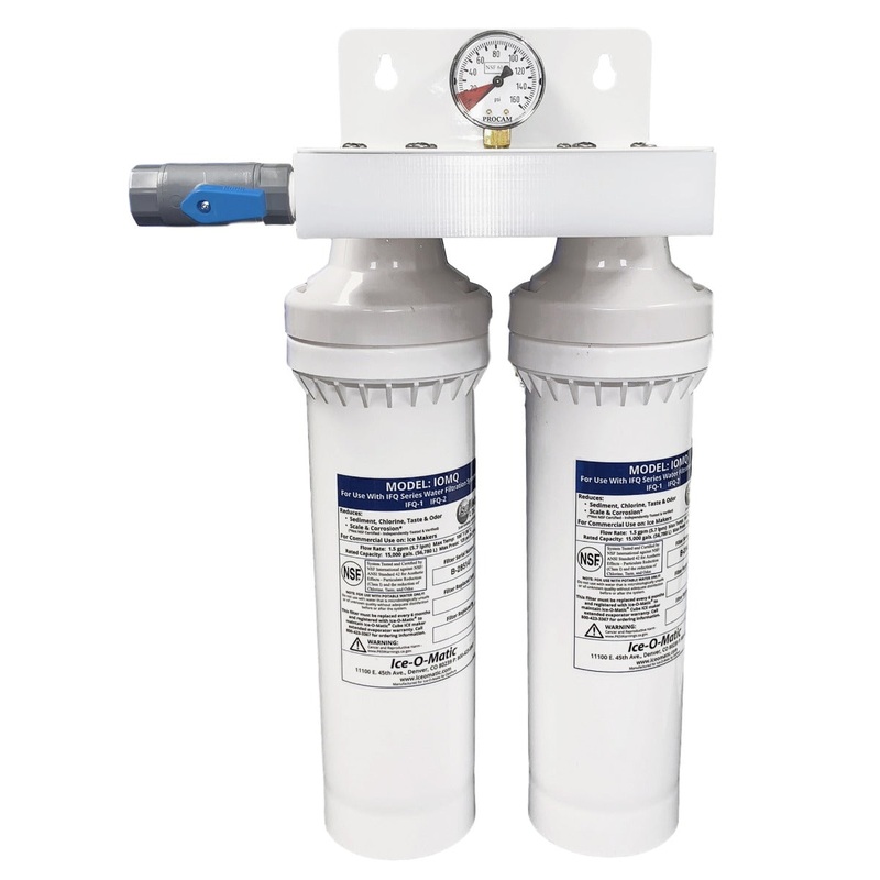 Ice-O-Matic IFQ2 Ice Machine Water Filter Manifold System - Dual Cartridge - 0.5 Micron and 3 GPM