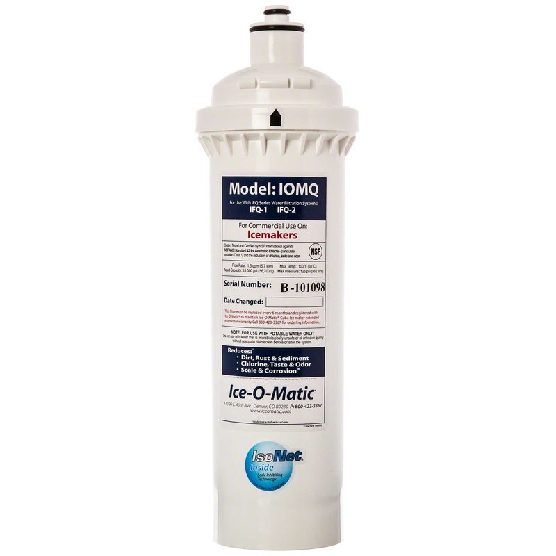 Ice-O-Matic IOMQ Single Ice Machine Replacement Water Filter Cartridge for IFQ1 & IFQ2 Systems - 0.5 Microns