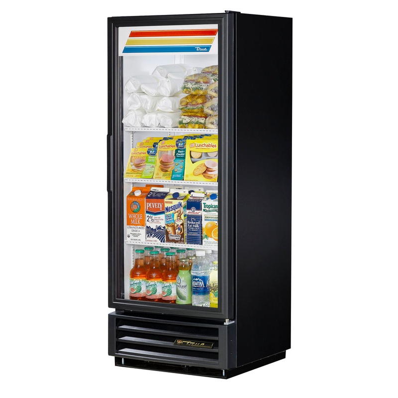 True GDM-12-HC~TSL01 Black 1 Glass Swing Door Refrigerated Merchandiser 25" - 115v